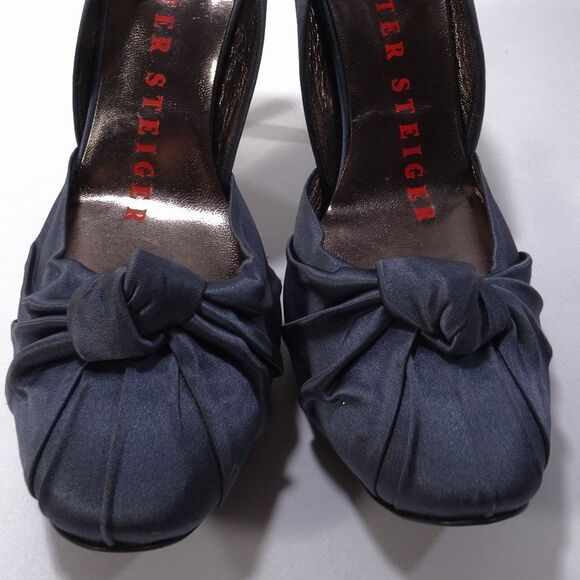 VINTAGE NEW FABULOUS RARE FIND Walter Steiger High Satin Pumps Sz 37.5 NIB 895 - Picture 3 of 9
